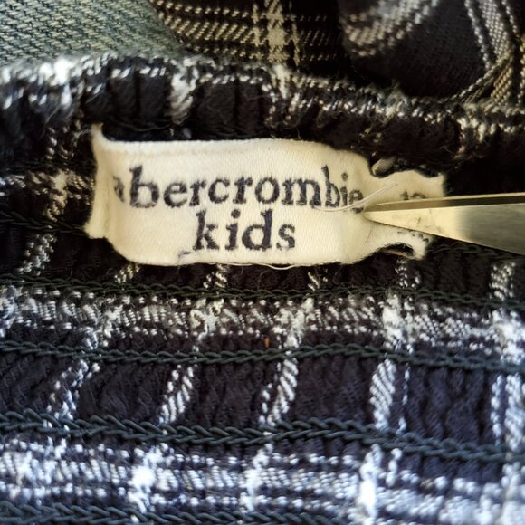 ABERCROMBIE Kids Plaid Overall Jumpsuit Girls 13/14 Pull On Pockets Stretch Back - Picture 7 of 8